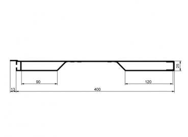 Unteres Pr. Dichtung Eurolock 200mm, eloxiert, pro lfm