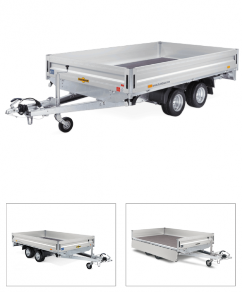 Hochlader zweiachsig 4100x1850x350mm, 3000kg, gebremst, Aluminium, HN304118