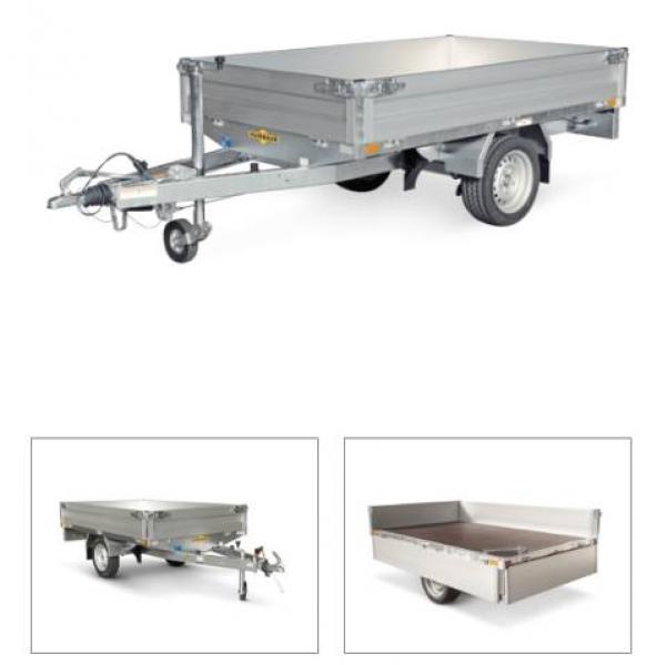 Hochlader einachsig, 2300x1400x300mm, 750kg, ungebremst, Aluminium HU752314