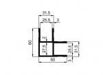 Profil L 25x60x60mm, eloxiert, pro lfm