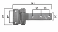 Scharnier verzinkt 141x61mm