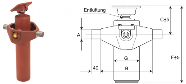 Teleskopzylinder Weber, 4-stufig, Hub 1000mm