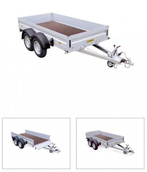 Tieflader zweiachsig, 2510x1310x350mm, 2000kg, gebremst, Aluminium HA202513