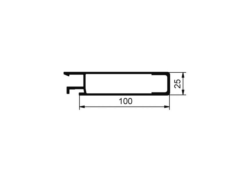 Oberes Profil Eurolock 100mm, eloxiert, pro lfm