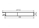 Oberes Profil Eurolock 200mm, eloxiert, pro lfm
