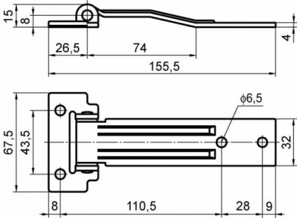 Türscharnier 130mm Niro