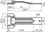 Türscharnier 130mm Niro