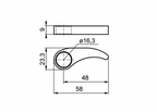 Schließhaken o16x9mm, Niro