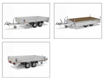 Hochlader zweiachsig 6220x2470x350mm, 3500kg, gebremst, Aluminium, HN356225GR, Rampenschacht, Rampen