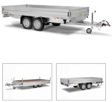 Hochlader zweiachsig 6220x2070x350mm, 3000kg, gebremst, Aluminium, HT306221GR