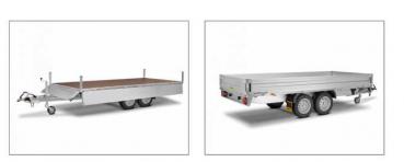 Hochlader zweiachsig 6220x2070x350mm, 3500kg, gebremst, Aluminium, HT356221GR, Rampenschacht, Rampen