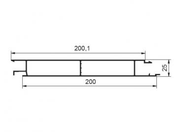 Mittelprofil Eurolock 200mm, Eloxiert, pro lfm