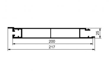Unteres Profil Eurolock 200mm, eloxiert, pro lfm
