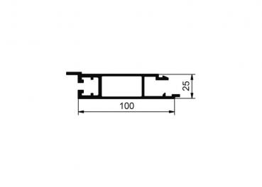Unteres Profil Eurolock 100mm, eloxiert, pro lfm