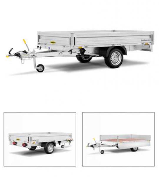 Hochlader einachsig 2650x1650x300mm, 1500kg, gebremst, Aluminium, HN152616