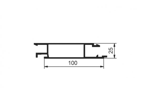 Mittelprofil Eurolock 100mm, eloxiert, pro lfm