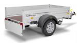 Tieflader einachsig 3030x1500x350mm, 1300kg, gebremst, Aluminium, HA133015KV, Aufsatzbordwände, Flachplane