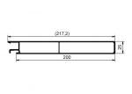Oberes Profil Eurolock 200mm, eloxiert, pro lfm